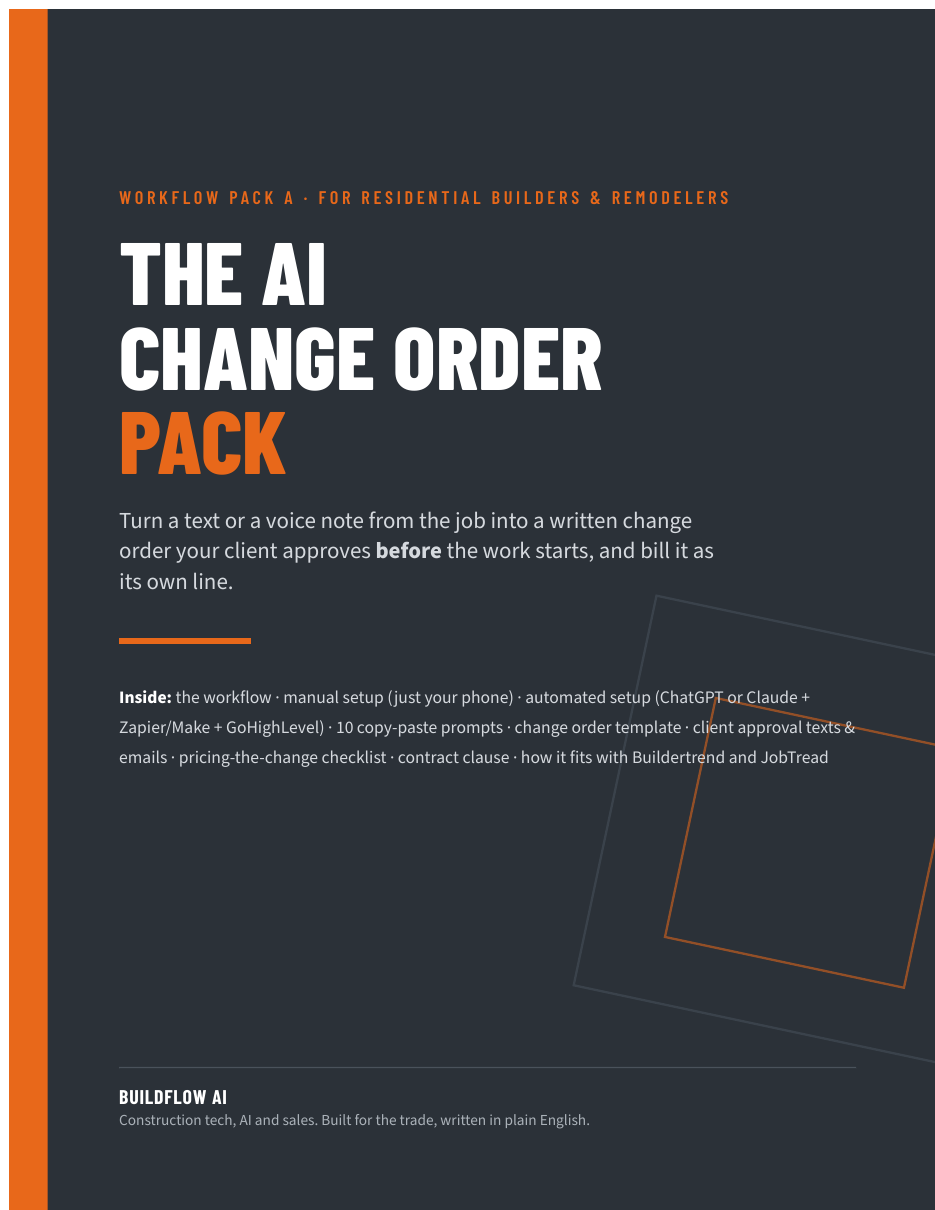 Cover of The AI Change Order Pack by BuildFlow AI